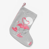 Flamingo Love-stocking one-side Kleine Kerstsok (Voorkant (Hangend))