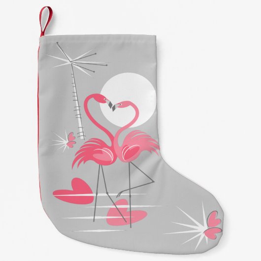 Flamingo Love-stocking one-side Kleine Kerstsok (Voorkant)