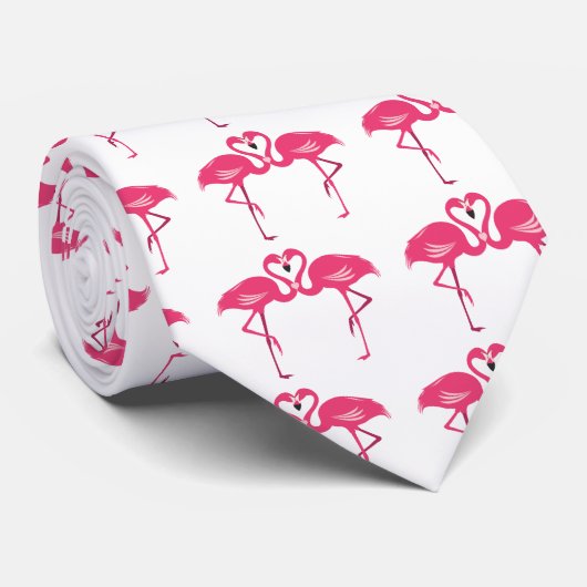 Flamingo Love Stropdas (Opgerold)