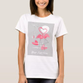 Flamingo Love t-shirt Text vertical (Voorkant)