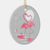 Flamingo Love-tekstversiering Keramisch Ornament (Rechts)