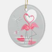 Flamingo Love-tekstversiering Keramisch Ornament (Links)