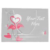 Flamingo Love Text gift big bag Large Cadeautasje (Achterkant)
