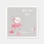 Flamingo Love Text paper napkins Servetten (Voorkant)