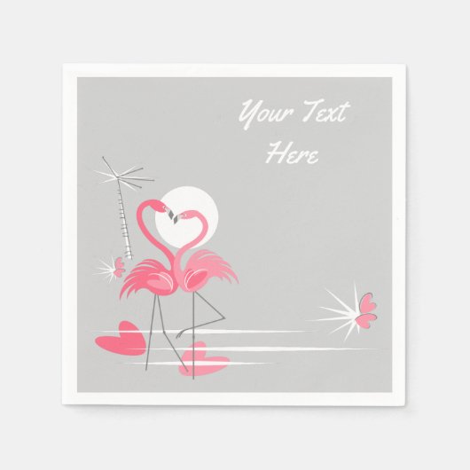 Flamingo Love Text paper napkins Servetten (Voorkant)