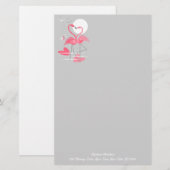 Flamingo Love Text-stationaire Briefpapier (Voorkant / Achterkant)