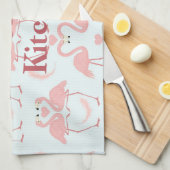 Flamingo Love Theedoek (Quarter Fold)