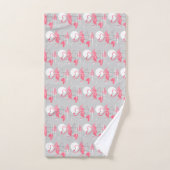 Flamingo Love Tiled hand towel Handdoek (Handdoek)