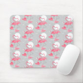 Flamingo Love Tiled mousepad horizontal Muismat (Met muis)