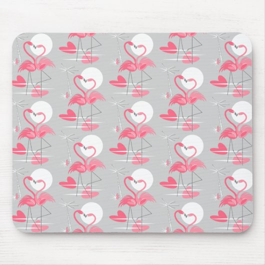 Flamingo Love Tiled mousepad horizontal Muismat (Voorkant)