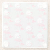 Flamingo Love Tiled onderzetter glass (Achterkant)