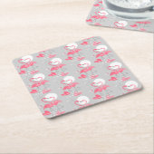 Flamingo Love Tiled onderzetter square (Schuin)