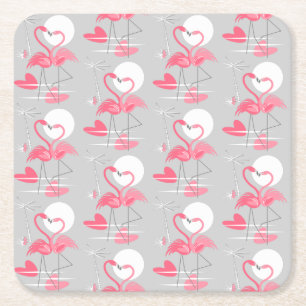 Flamingo Love Tiled onderzetter square