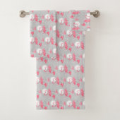 Flamingo Love Tiled towel set Bad Handdoek (Insitu)