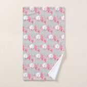 Flamingo Love Tiled towel set Bad Handdoek (Handdoek)