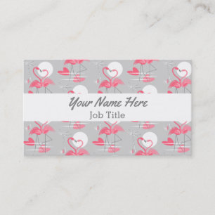 Flamingo Love Tiled white stripe visitekaartje