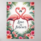 Flamingo Love Tropical Art Poster (Voorkant)