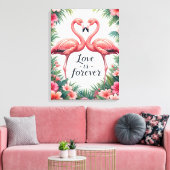 Flamingo Love Tropische Decor Canvas Afdruk (Insitu (Woonkamer))