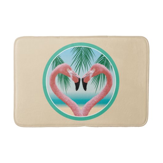 Flamingo Love (tropische Valentijn) Badmat (Voorkant)