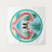 Flamingo Love (tropische Valentijn) Wandkleed (Voorkant (horizontaal))