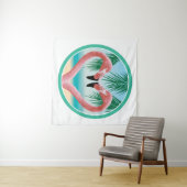 Flamingo Love (tropische Valentijn) Wandkleed (In Situ (horizontaal))