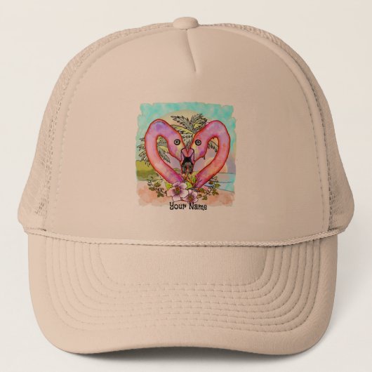 Flamingo Love Trucker Pet (Voorkant)