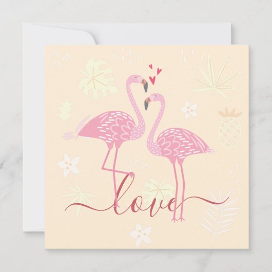 Flamingo Love Valentijnse Kaart (Voorkant)