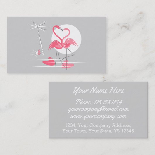Flamingo Love visitekaartje (Voorkant / Achterkant)