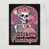 Flamingo Love voor altijd LGBTQ Halloween Briefkaart (Voorkant)