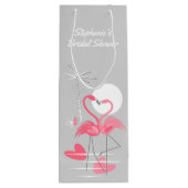 Flamingo Love Vrijgezellenfeest gift bag wine Wijn Cadeautas (Achterkant)