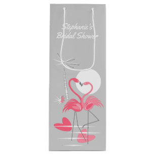 Flamingo Love Vrijgezellenfeest gift bag wine Wijn Cadeautas