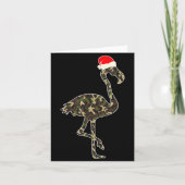 Flamingo Lover Christmas Santa Hat Camouflage Illu Kaart (Voorkant)