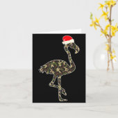 Flamingo Lover Christmas Santa Hat Camouflage Illu Kaart (Gele Bloem)
