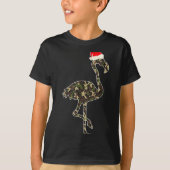 Flamingo Lover Christmas Santa Hat Camouflage Illu T-shirt (Voorkant)