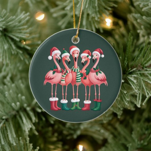 Flamingo Lover Gift Kerstmis Vrolijke Kerstmis Keramisch Ornament (Boom)