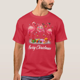 Flamingo Lover Xmas Verlichting Santa Hat Flamingo T-shirt