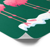 Flamingo Lover Xmas Verlichting Santa Pink Flaming Poster (Hoek)