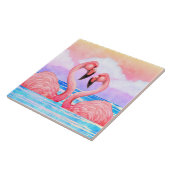 Flamingo Lovers Tegeltje (Zijkant)