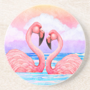 Flamingo Lovers Zandsteen Onderzetter