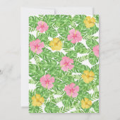Flamingo Luau Tropical 1st Birthday Invitation Kaart (Achterkant)