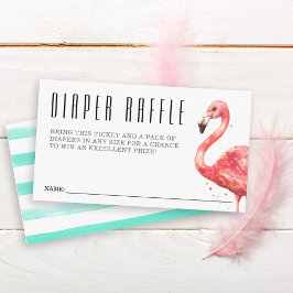 Flamingo Luier Raffle Baby shower Informatiekaartje