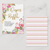 Flamingo Luier Raffle Baby Tropische Zomer Bloemen Informatiekaartje (Voorkant / Achterkant)