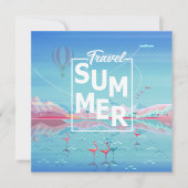 Flamingo, Magic Travel, Summer Tropical Zee Beach Save The Date (Voorkant)