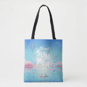 Flamingo Magic Travel Tropical Zee Beach Trendy Tote Bag (Voorkant)