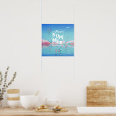 Flamingo, Magische Reis, Zomer Tropisch Strand Poster (Keuken)