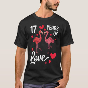 Flamingo man vrouw dansen samen gelukkig 17 jaar t-shirt
