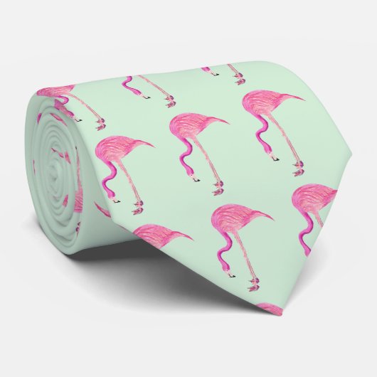 Flamingo mannen stropdas (Opgerold)