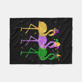 Flamingo Mardi Gras Funny Mask Beads Carnival Part Fleece Deken (Voorkant (Horizontaal))