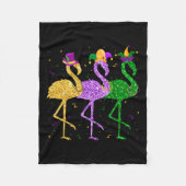 Flamingo Mardi Gras Funny Mask Beads Carnival Part Fleece Deken (Voorkant)