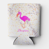Flamingo marmeren naam blikjeskoeler (Voorkant)